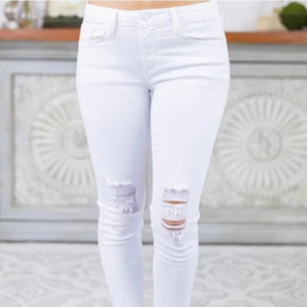 Just Black White Distressed Jeans